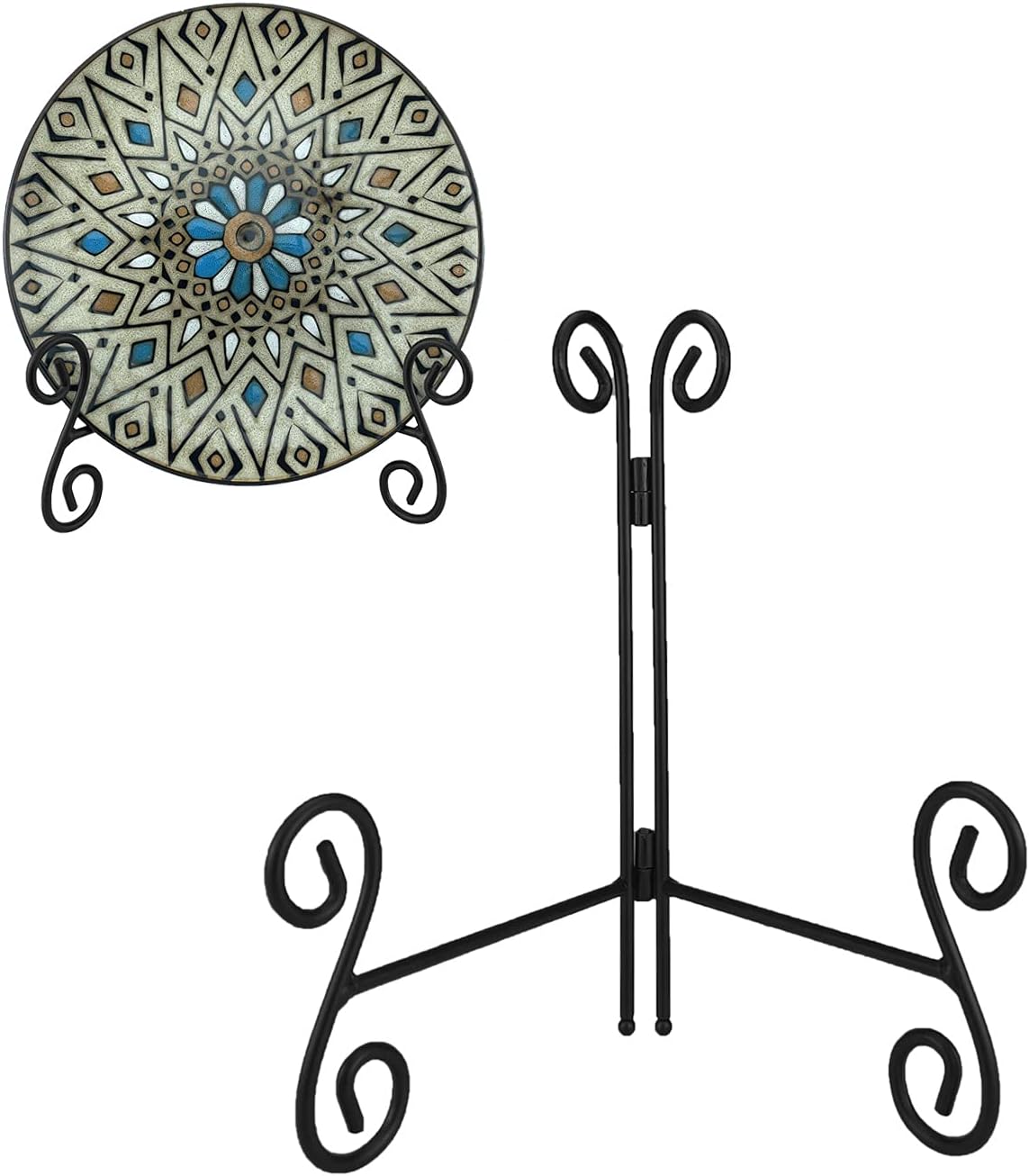 8 Inch Plate Stand Display Holder Black Metal Easel
