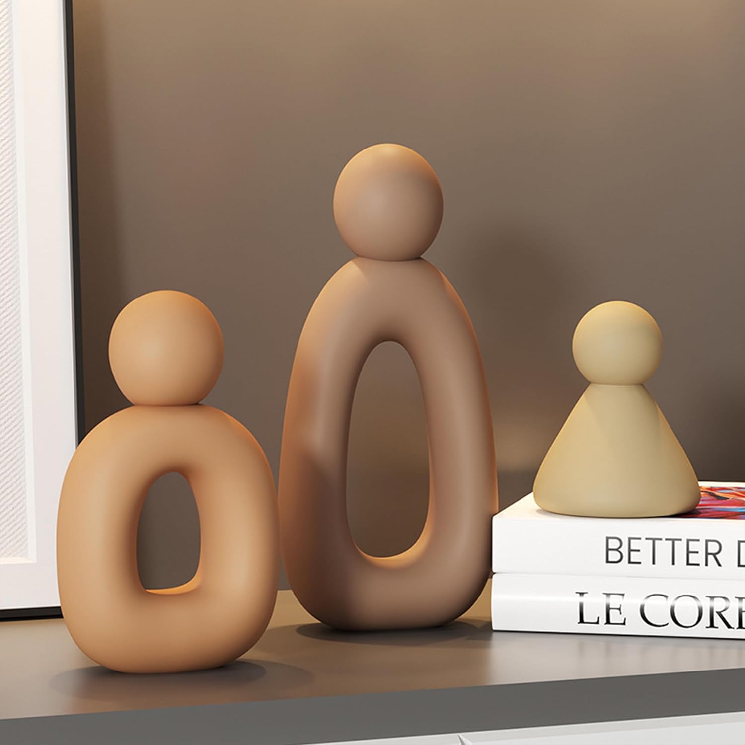 Suruim Modern Family Figurines Set of 3 Grey