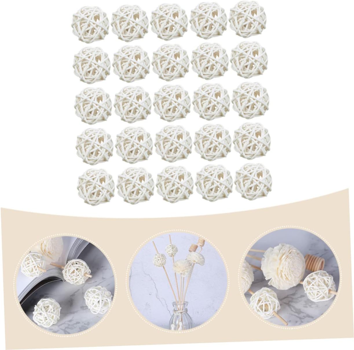 Alipis 25pcs Aromatherapy Rattan Balls Decorative Vase Fillers