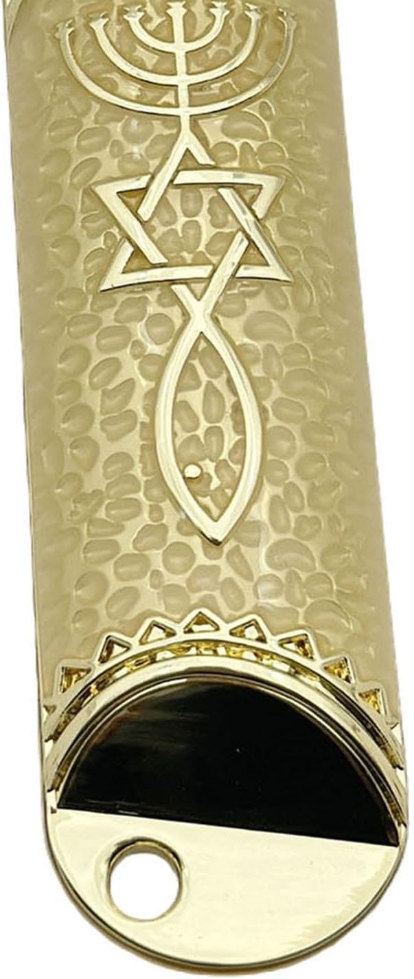 Jewish Mezuzah Case 16cm Beige Alloy Design