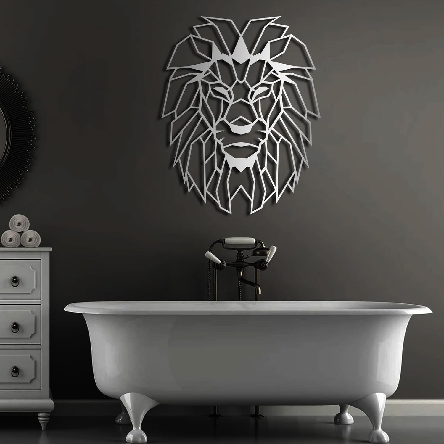 ICEWQOQU Lion Head Metal Wall Art