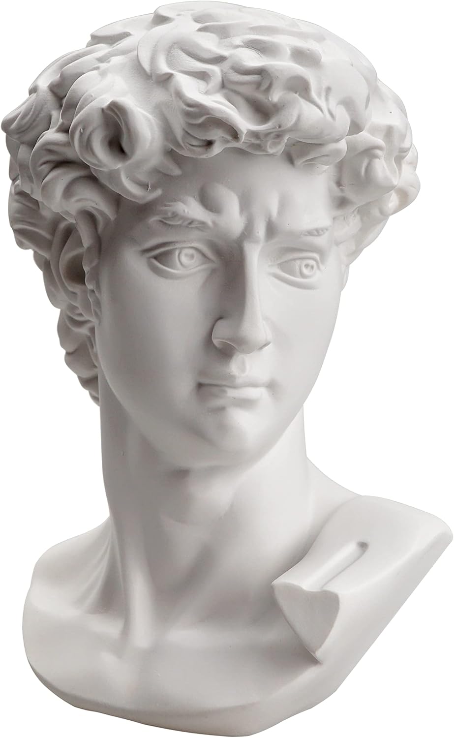 Michelangelos David Bust Statue 6 Inch White