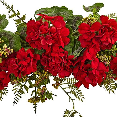 Nearly Natural 32in Geranium and Berry Swag