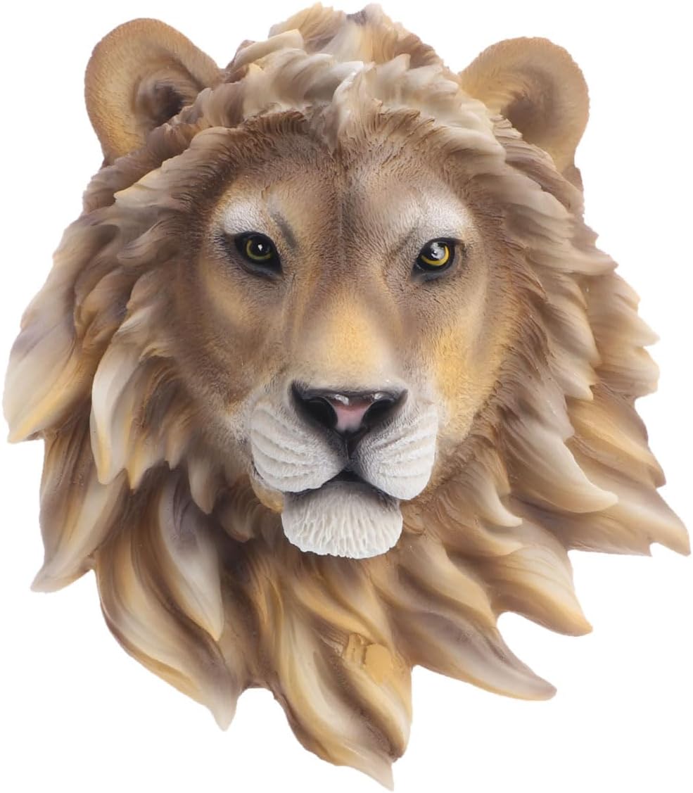 ULTNICE Rustic Resin Lion Head Wall Hanging Decor