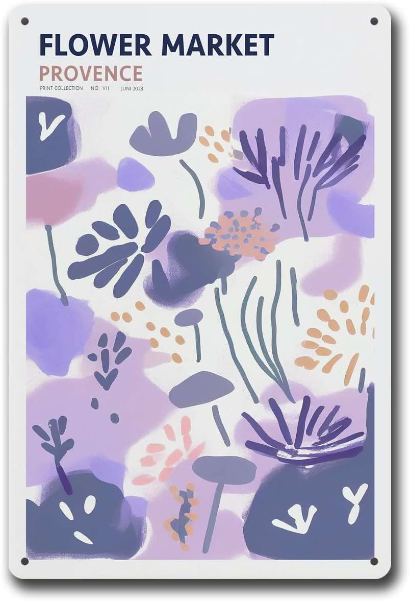 MEIXI MOBILE Tin Sign 8x12 Inch Floral Art Decor