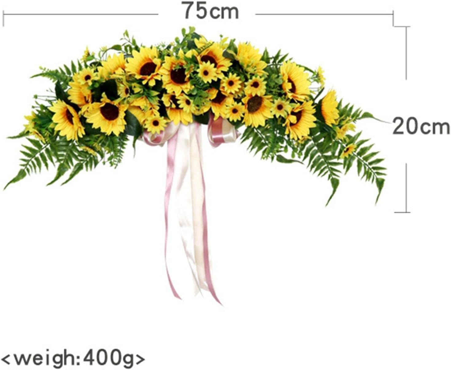 29 Inch Artificial Sunflower Swag for Wall Fireplace Decor