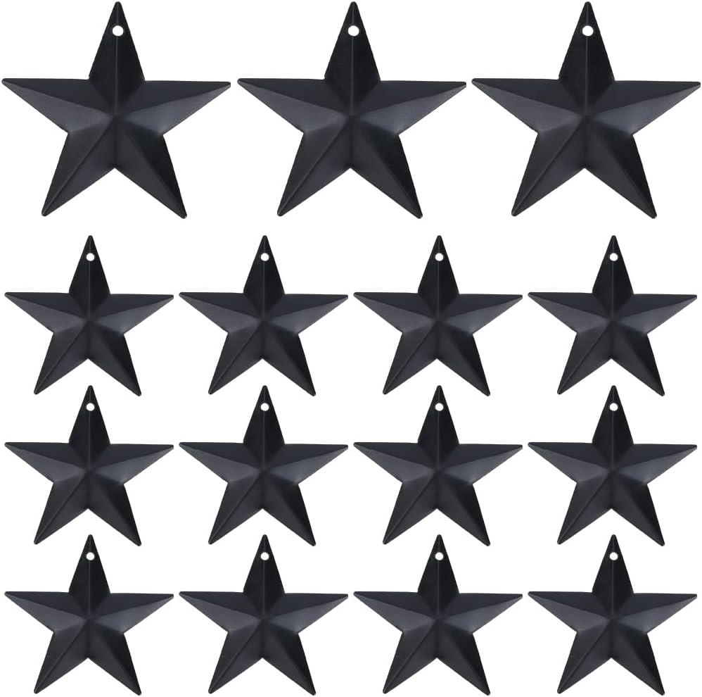 GORGECRAFT 30PCS Black Metal Star Decor Wall Hanging