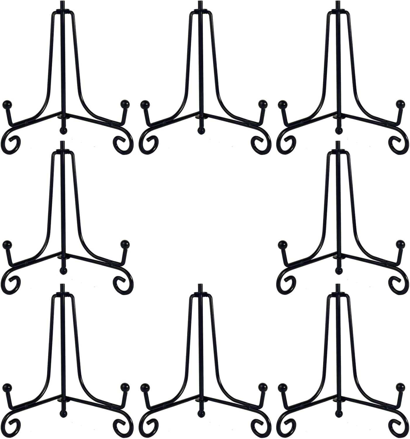 8PCS Premium Black Iron Plate Stands for Display 4 Inch