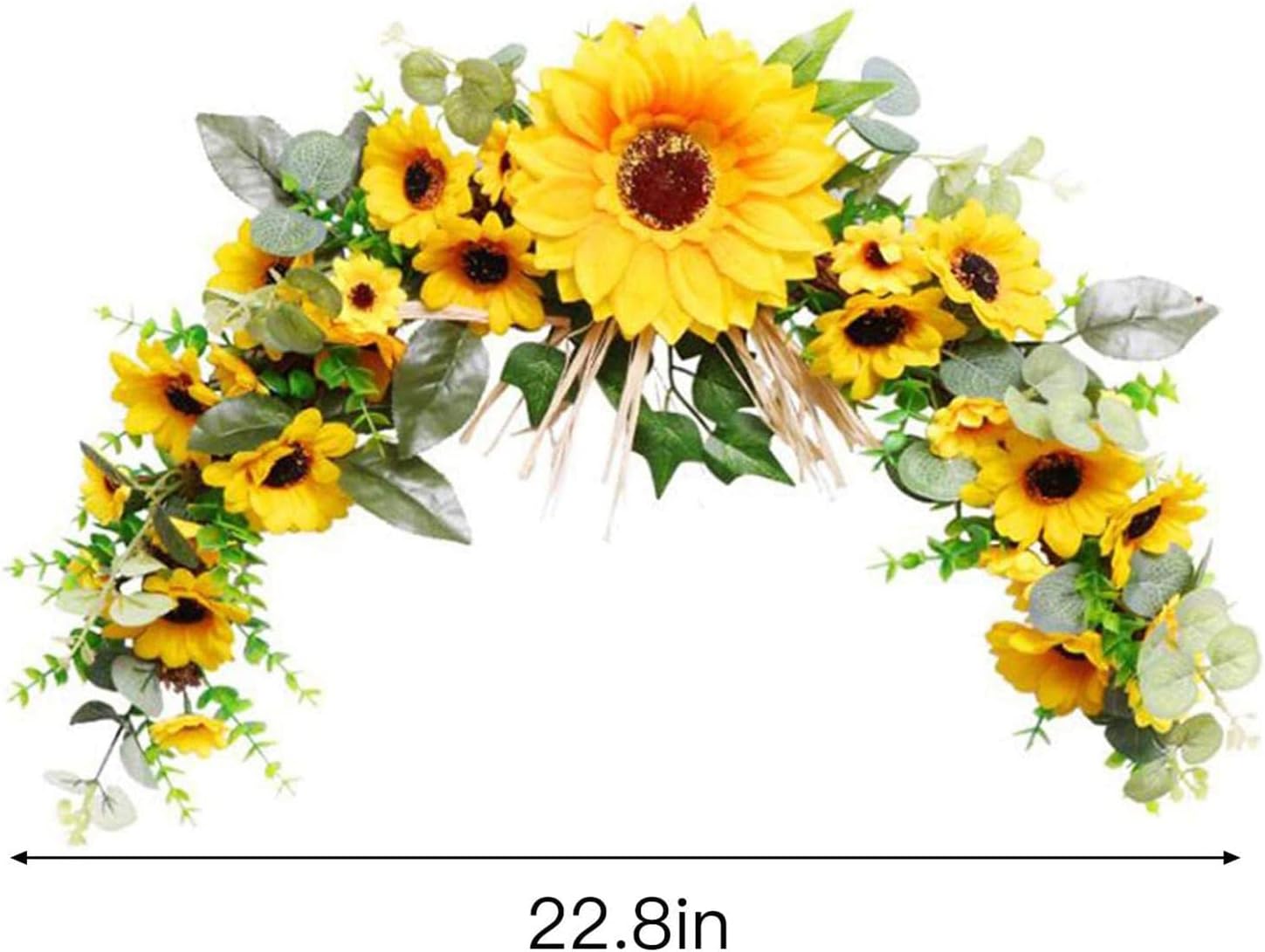 Generic Artificial Swag 23 Inch Wreath Garland for Front Door