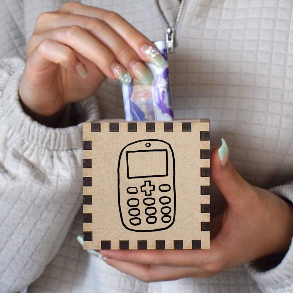 Wooden Money Box with Cube Design MB00044379