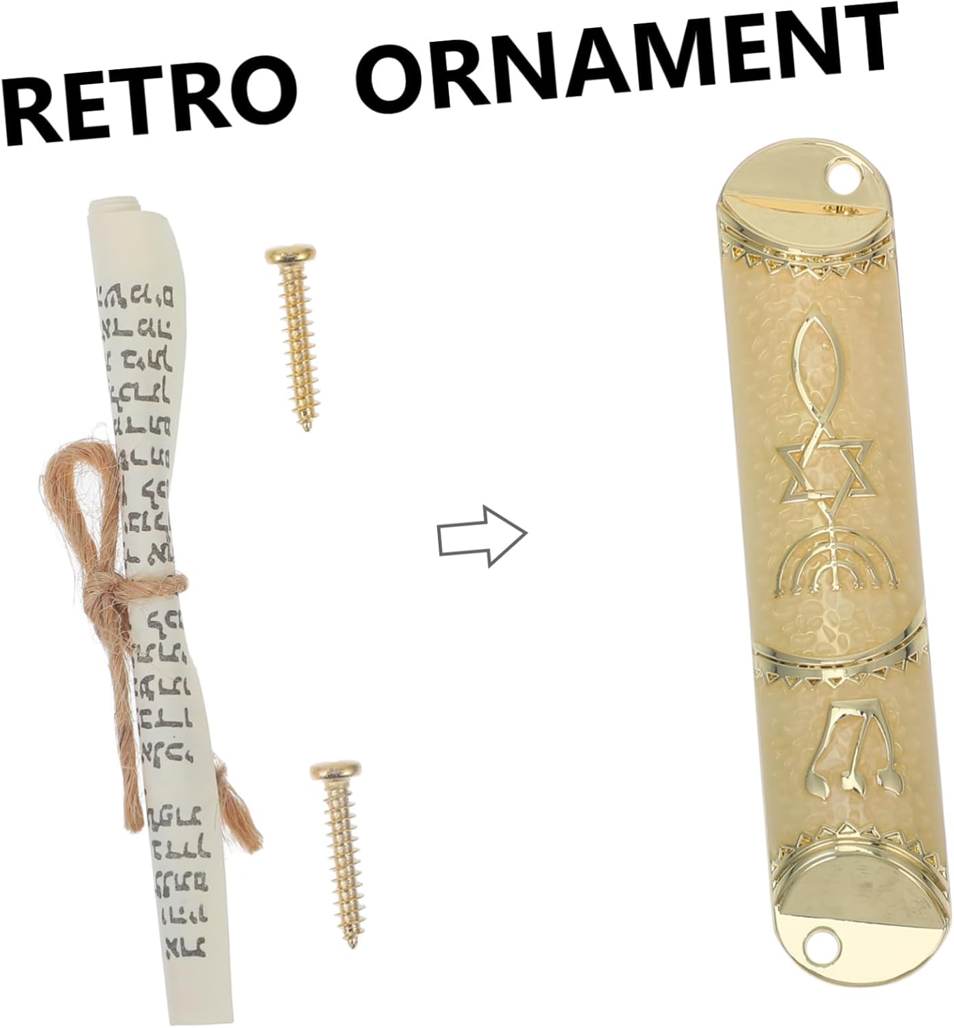 1set Classic Metal Mezuzah Religious Door Decor