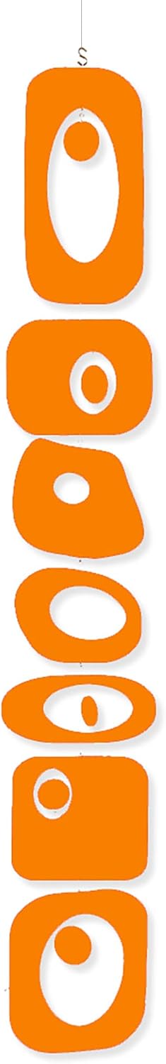 Orange Beatnik Party Hanging Art Mobile 6x42 Wind Chimes
