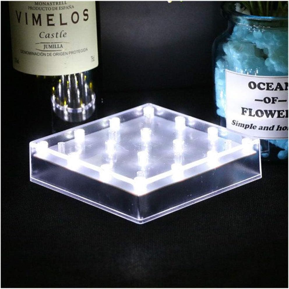 LARDUX LED Light Base for Vase Display Stand 5 Inch Square