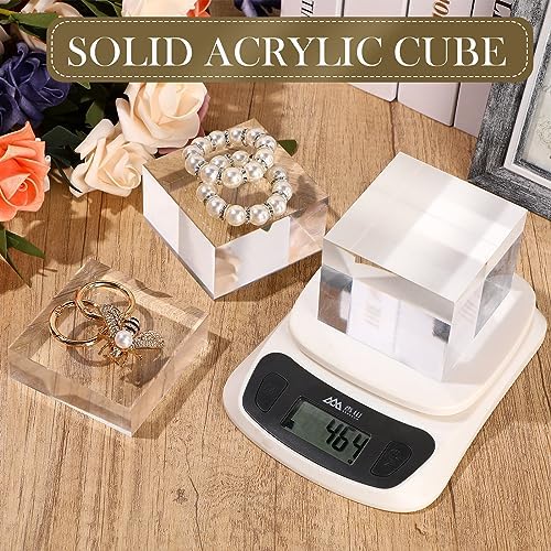 Geelin 6 Pcs Acrylic Display Blocks Clear Cubes for Jewelry Perfume Collection