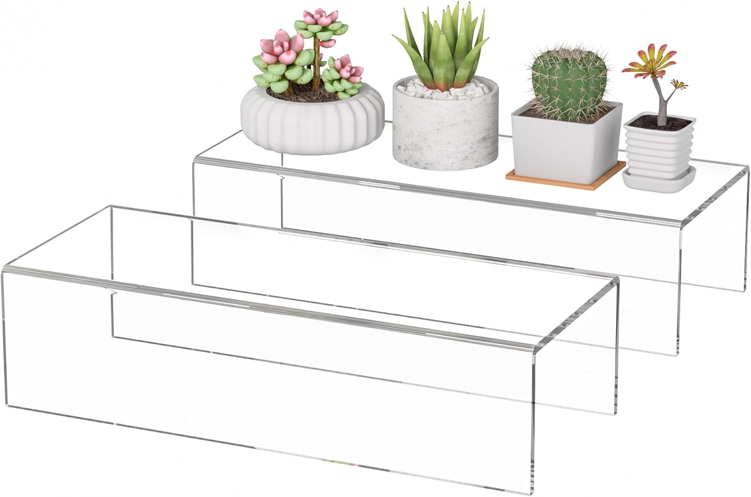 Acrylic Shelf Riser 12x47x3 Inch Pack of 2