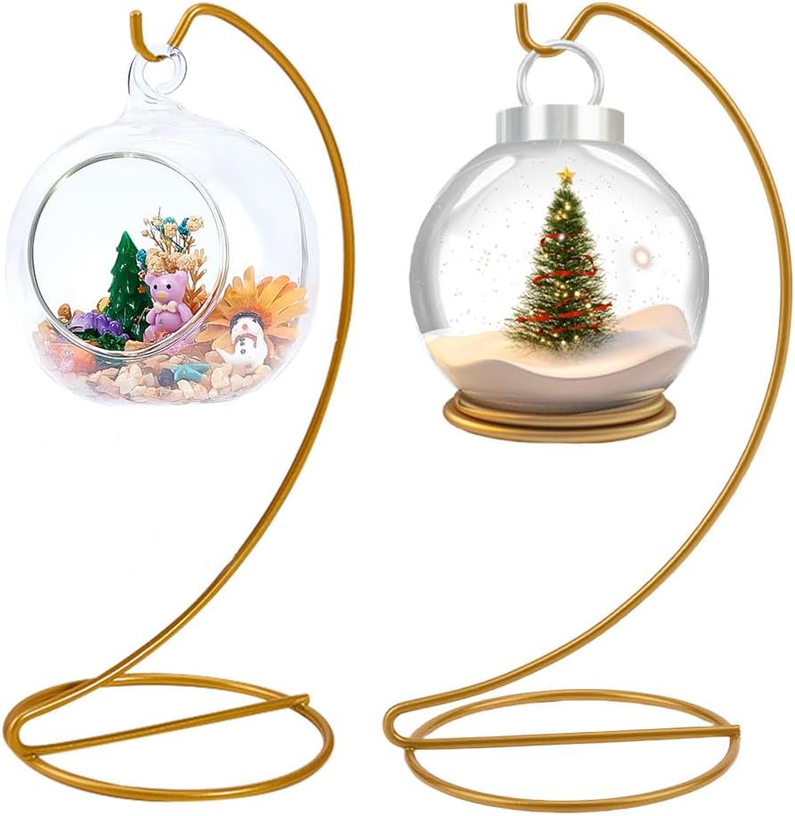 2pcs Golden Iron Wire Hanging Display Stand for Decorations
