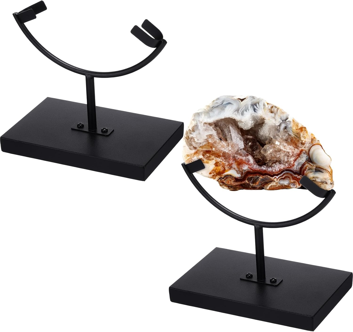 Marsui 2 Pcs Metal Rock Display Stand Black Easel Holder