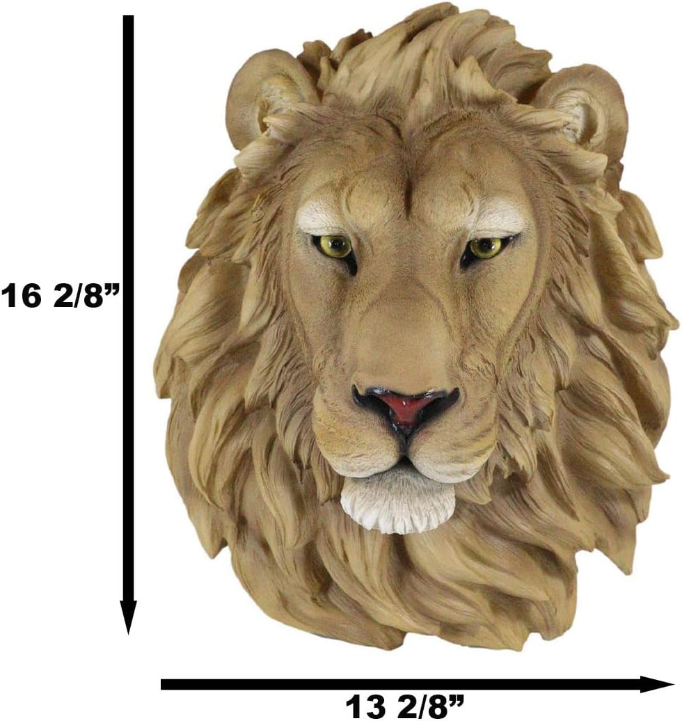 Ebros Gift Safari Lion Head Wall Decor Plaque 16 Tall