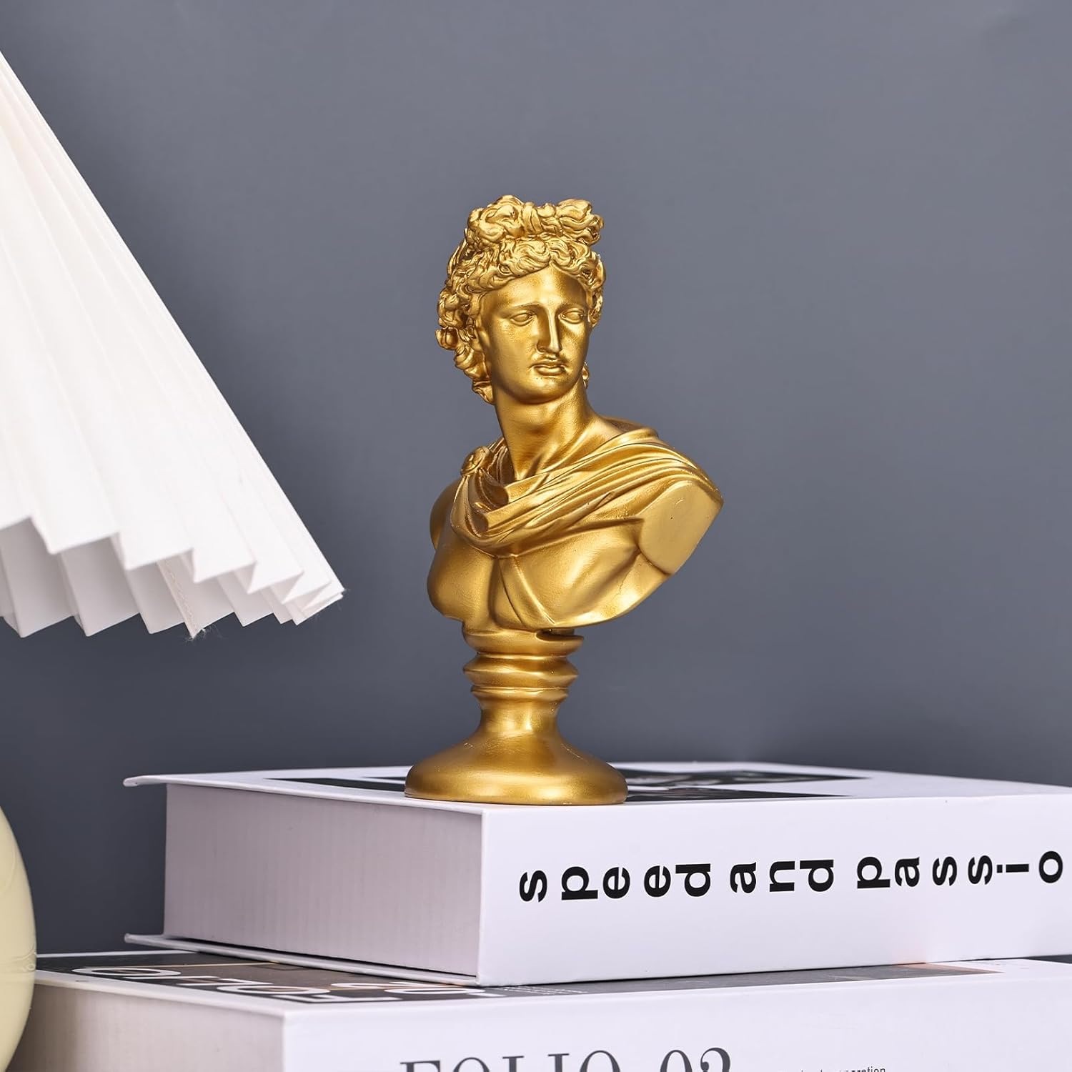 Apollo Statue 6 Inch Gold David Bust Classical Greek Mythology Sculpture
