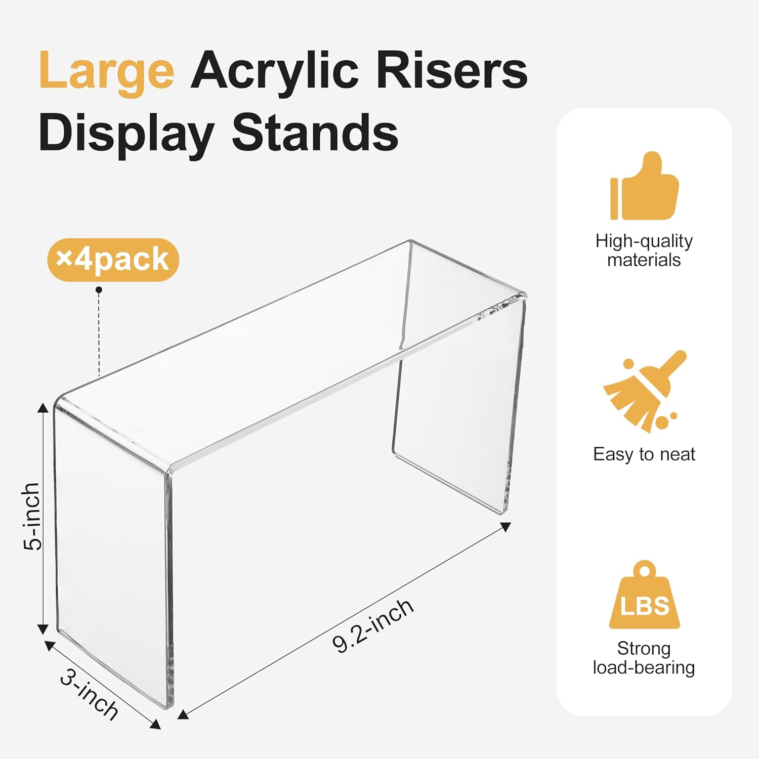 4 Pack Acrylic Risers Display Stands for Collectibles