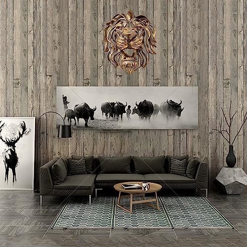 LEVDRO Gold Lion Head Wall Sculpture 2Pcs