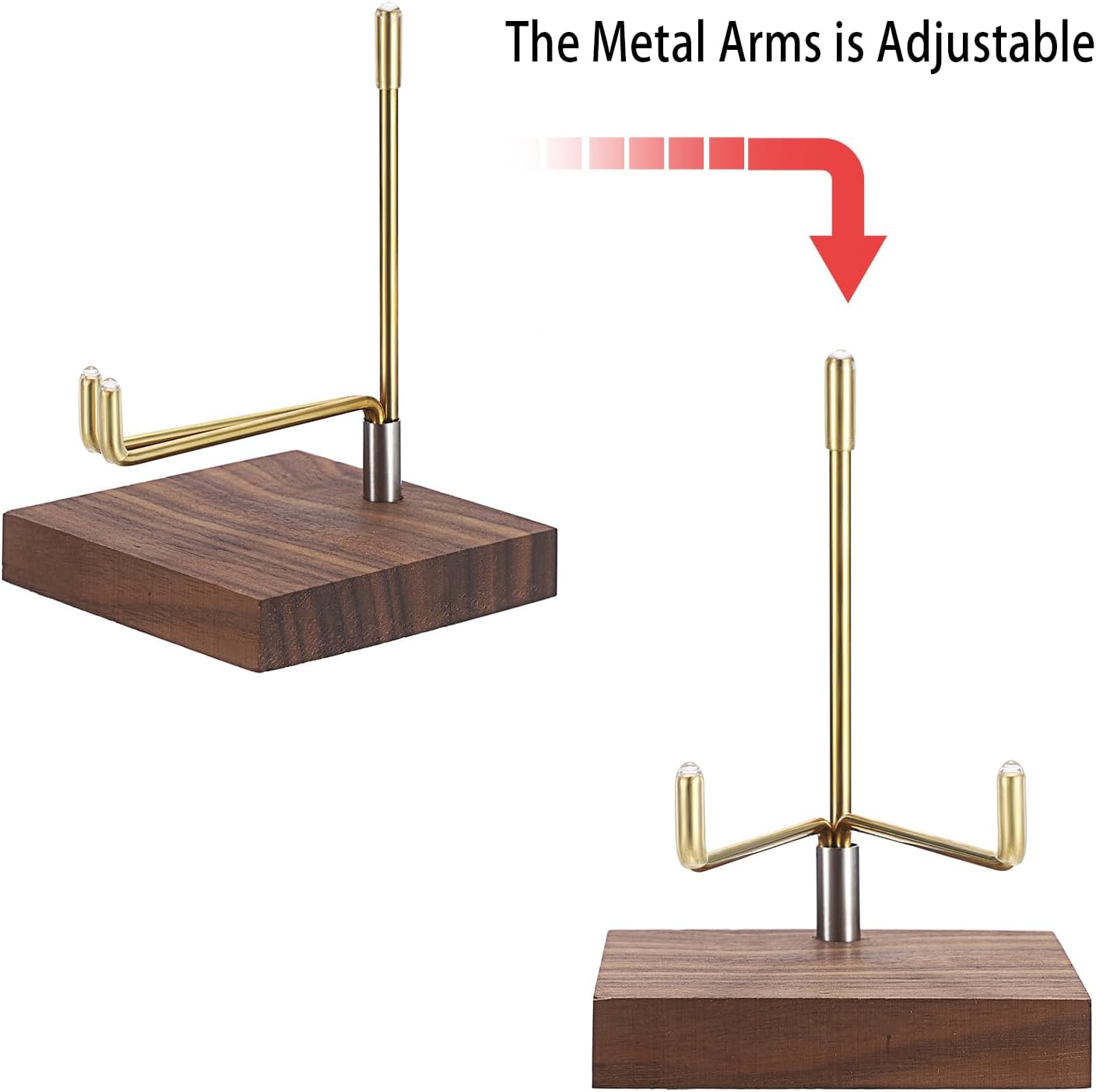 Hipiwe Adjustable Metal Arms Display Easel with Wooden Base