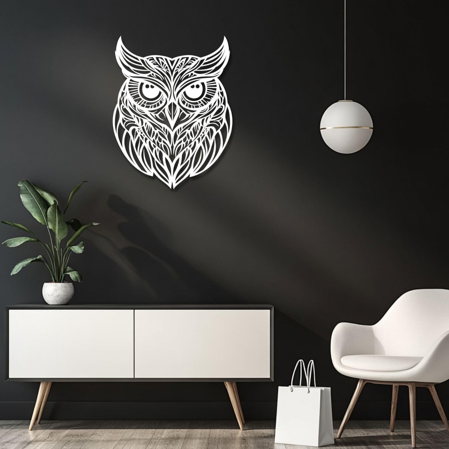 Flewfar Metal Wall Art Owl Sculpture