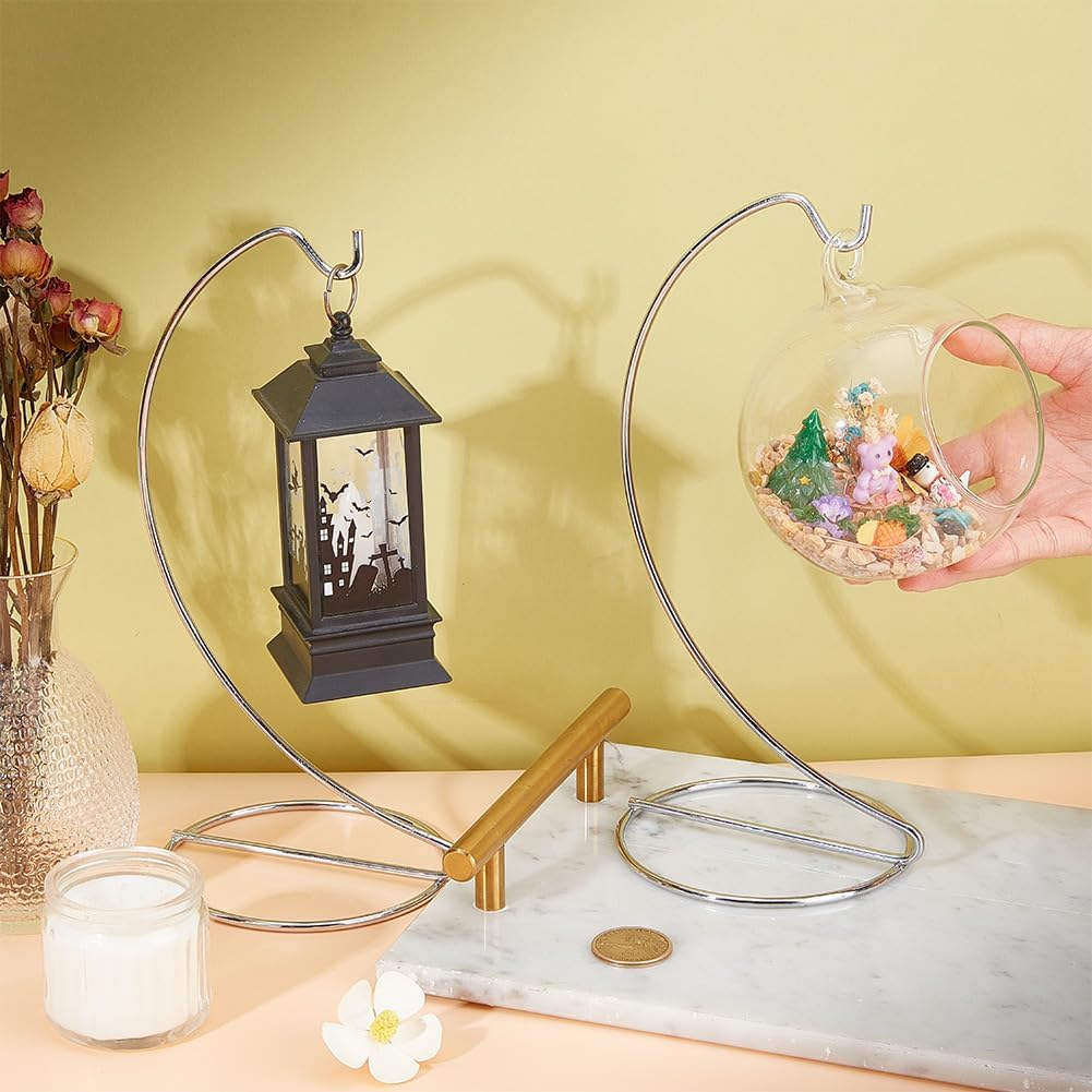 2pcs Glass Globe Display Stand Holder for Decorations