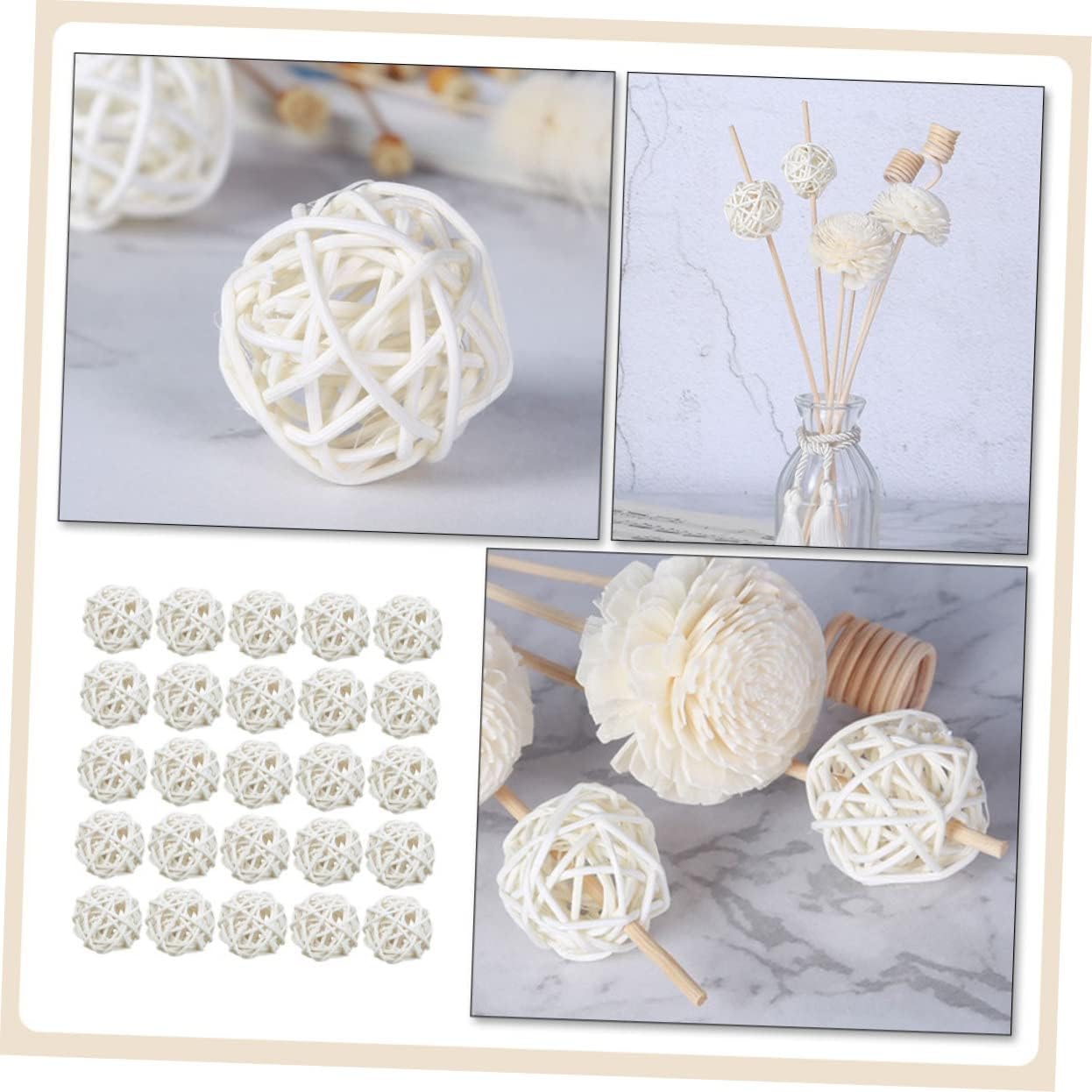 Alipis 25pcs Aromatherapy Rattan Balls Decorative Vase Fillers