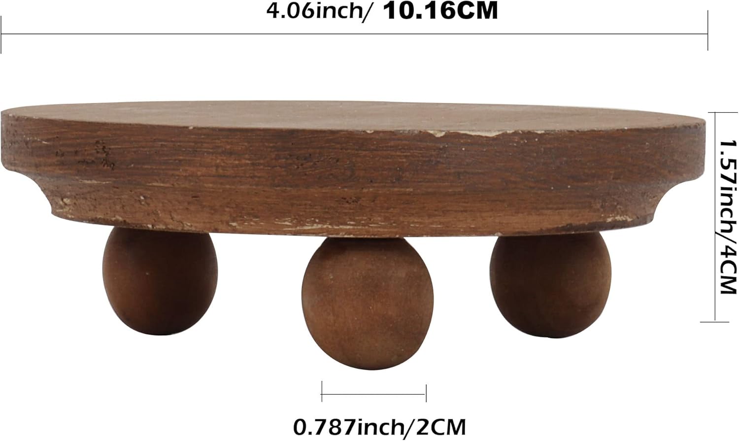 Defined Deco Mini Wood Risers 2 Pack 4 Inch Round