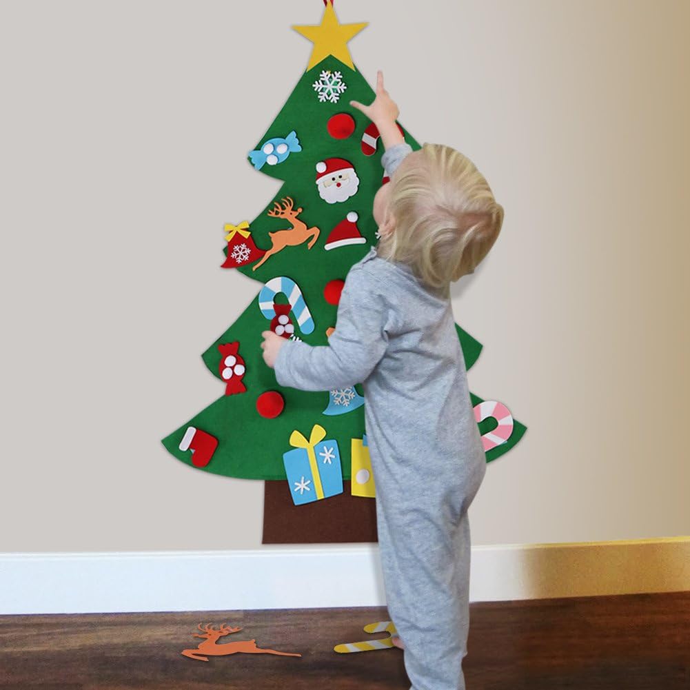 3ft DIY Felt Christmas Tree Set with 26 Ornaments for Kids