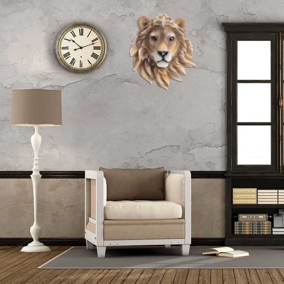 ULTNICE Rustic Resin Lion Head Wall Hanging Decor