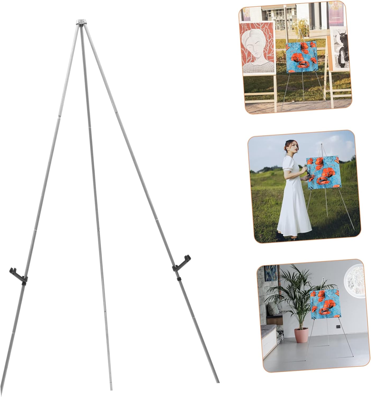 Adjustable Metal Easel Stand for Art Displays and Presentations