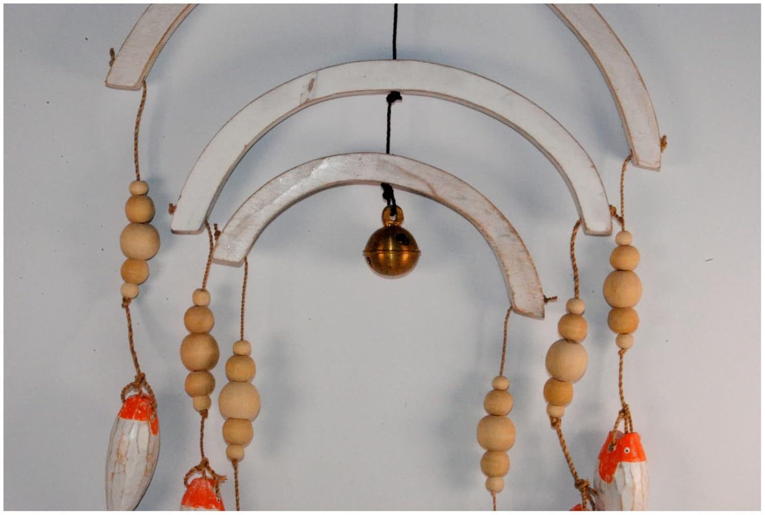 Fair Trade Fish Themed Wooden Wall Mobile Orange
