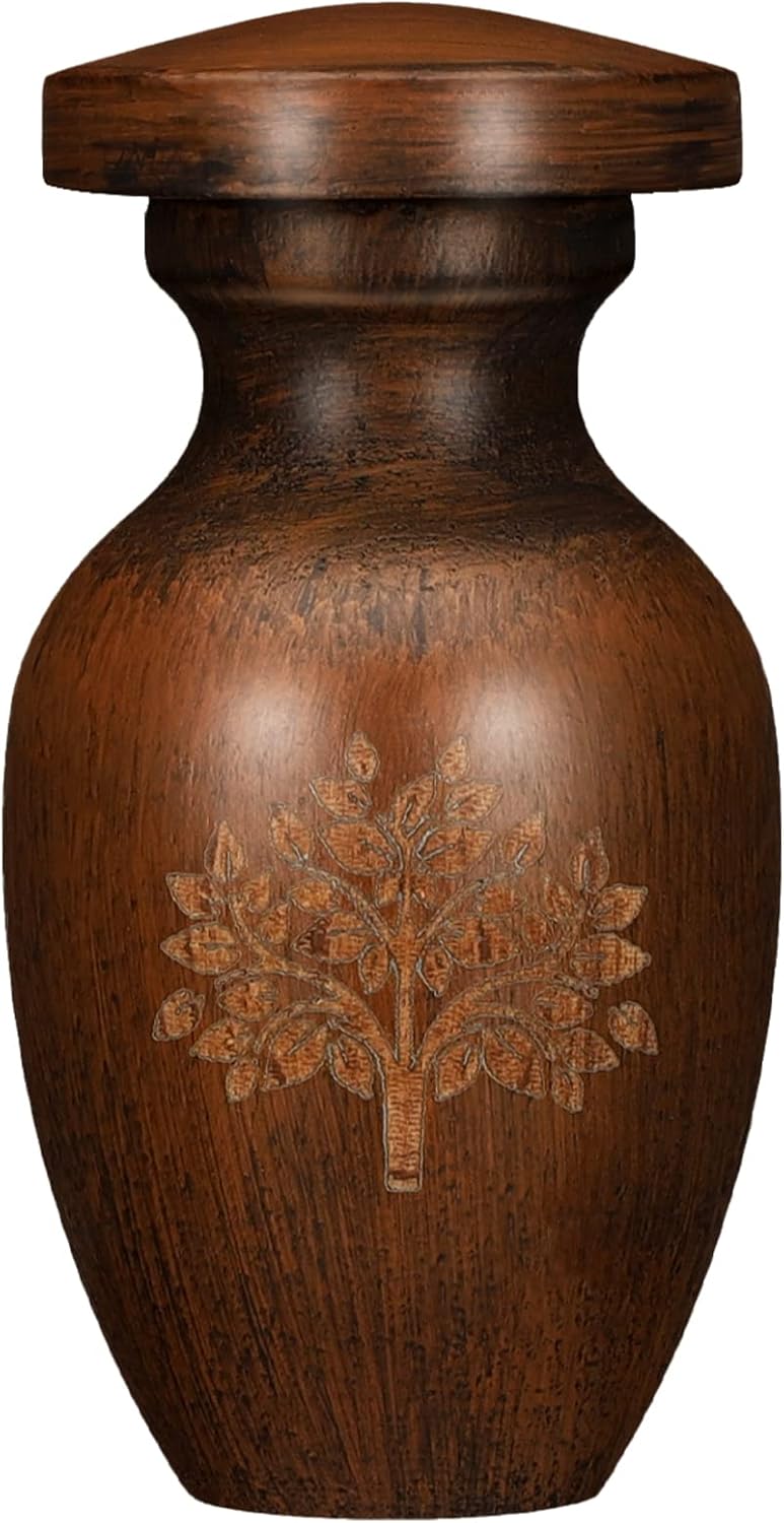 Chunful Mini Wooden Cremation Urn 315 Inch Keepsake Urn for Human Ashes