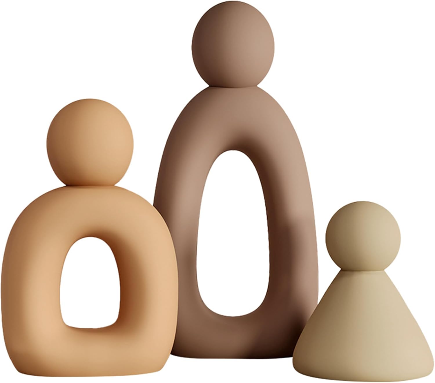 Suruim Modern Family Figurines Set of 3 Grey