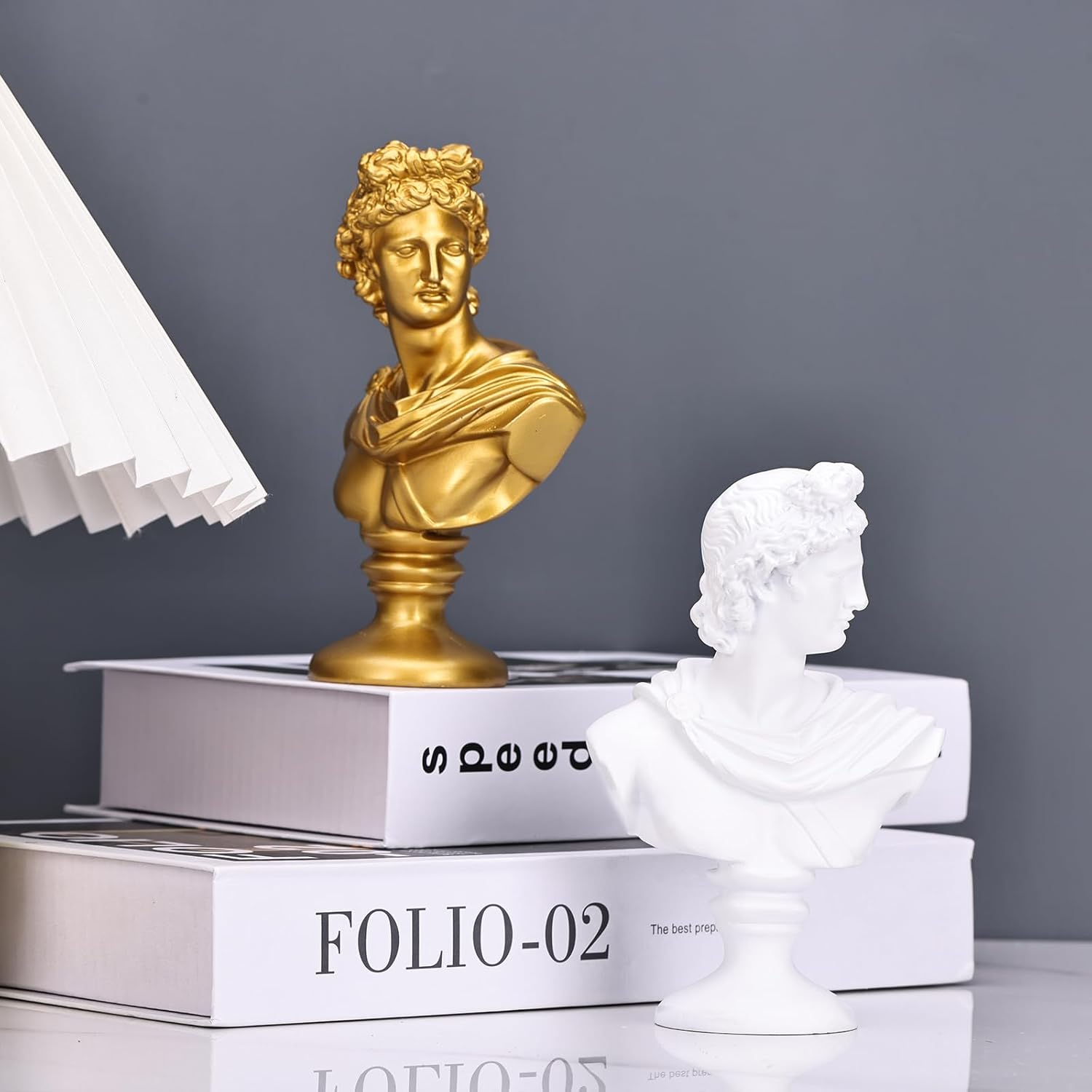 Apollo Statue 6 Inch Gold David Bust Classical Greek Mythology Sculpture