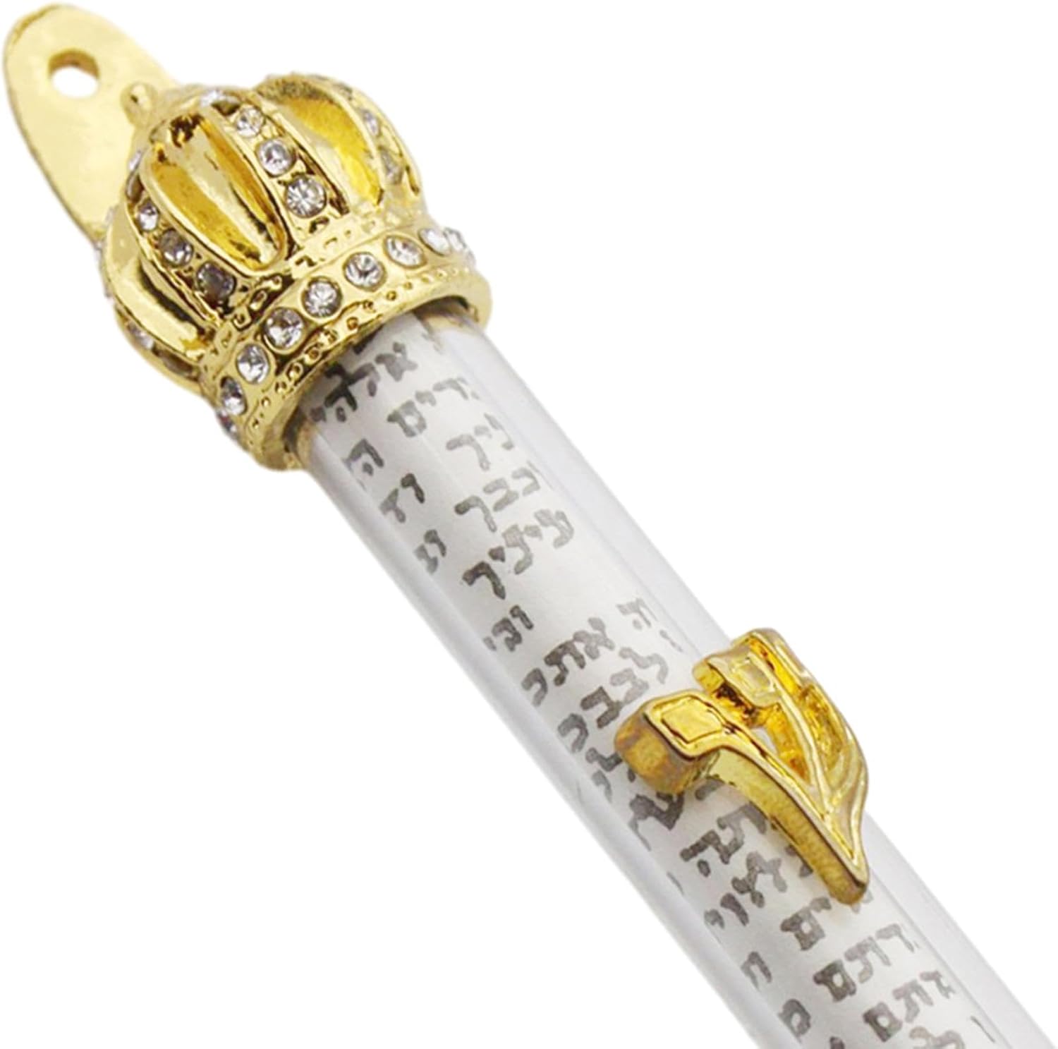 Antique Decorative Mezuzah Scroll Metal Cover Case
