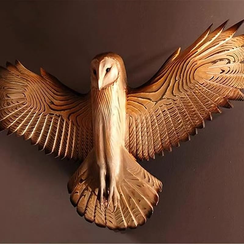 Rekeell Handcrafted Owl Resin Wall Sculpture