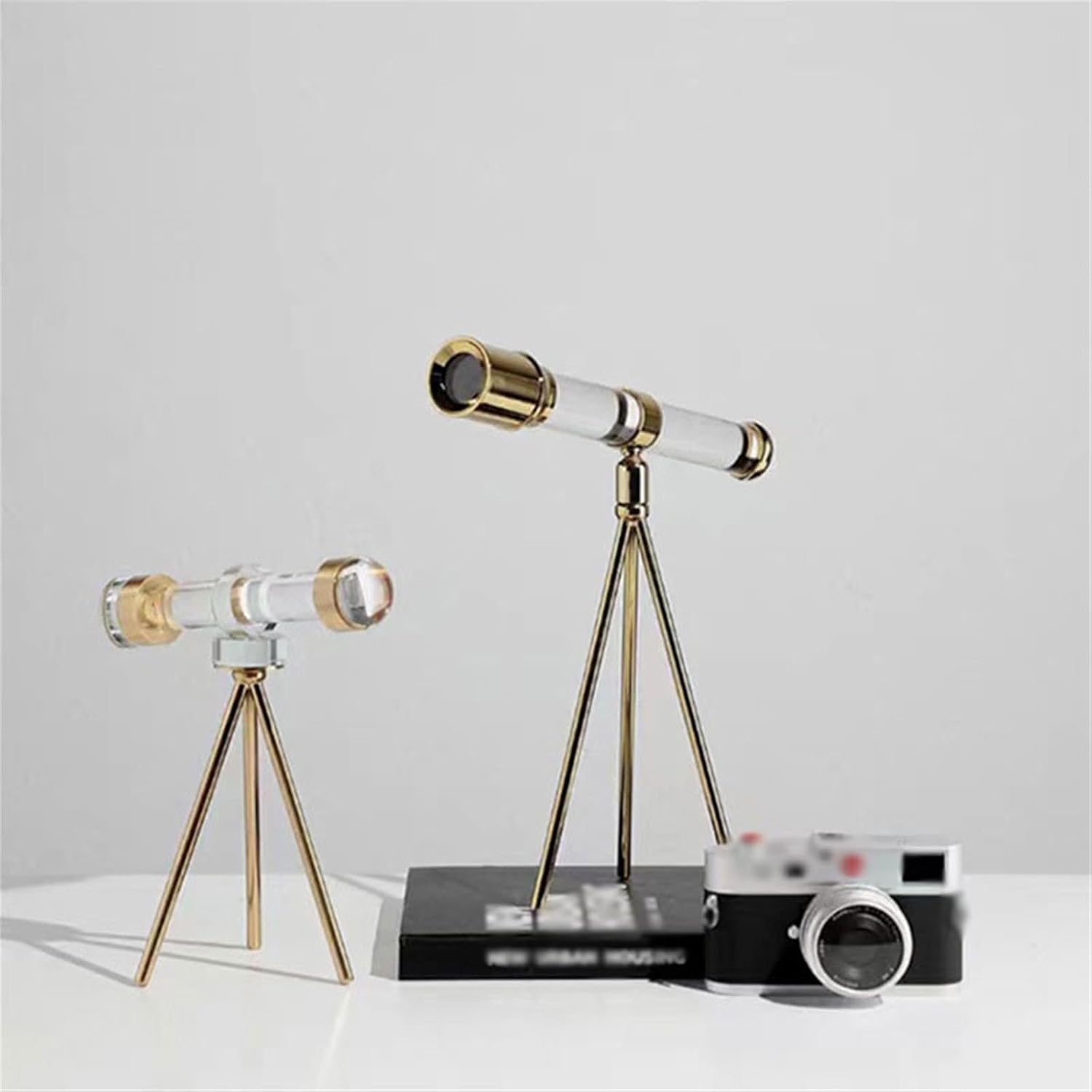 Crystal Telescope Desktop Decor Luxury Statue