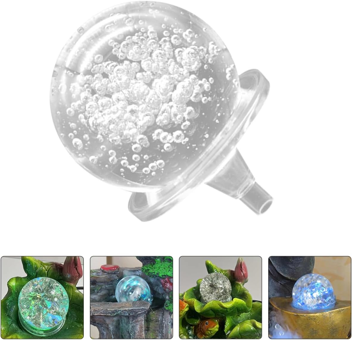 Healifty Crystal Ball Fountain Decoration with Stand