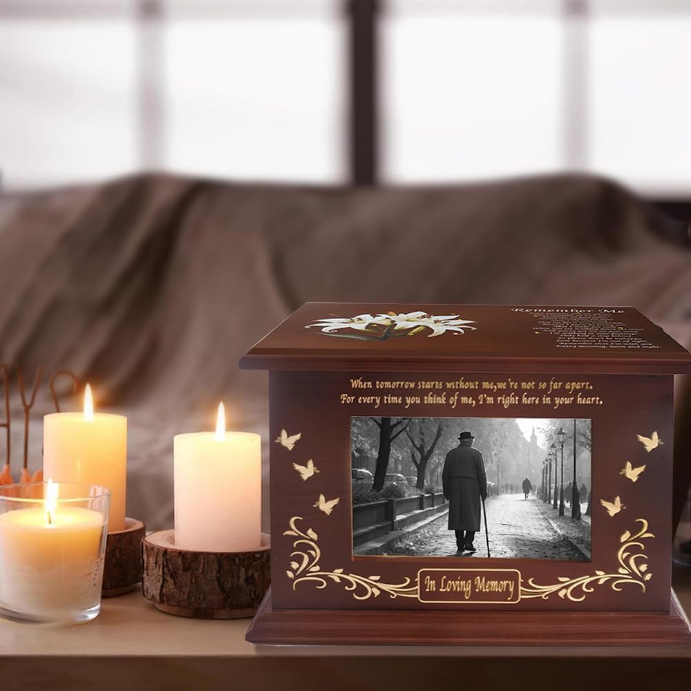 Wooden Cremation Urn for Adult Male Ashes