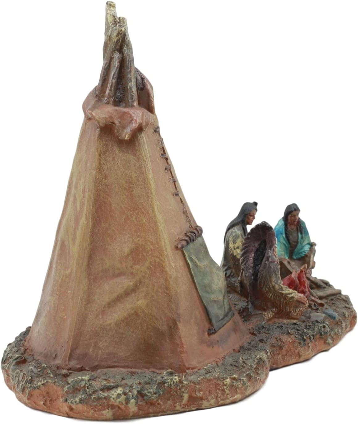 Ebros Gift Tribal Chief Fire Building LED Tipi Statue