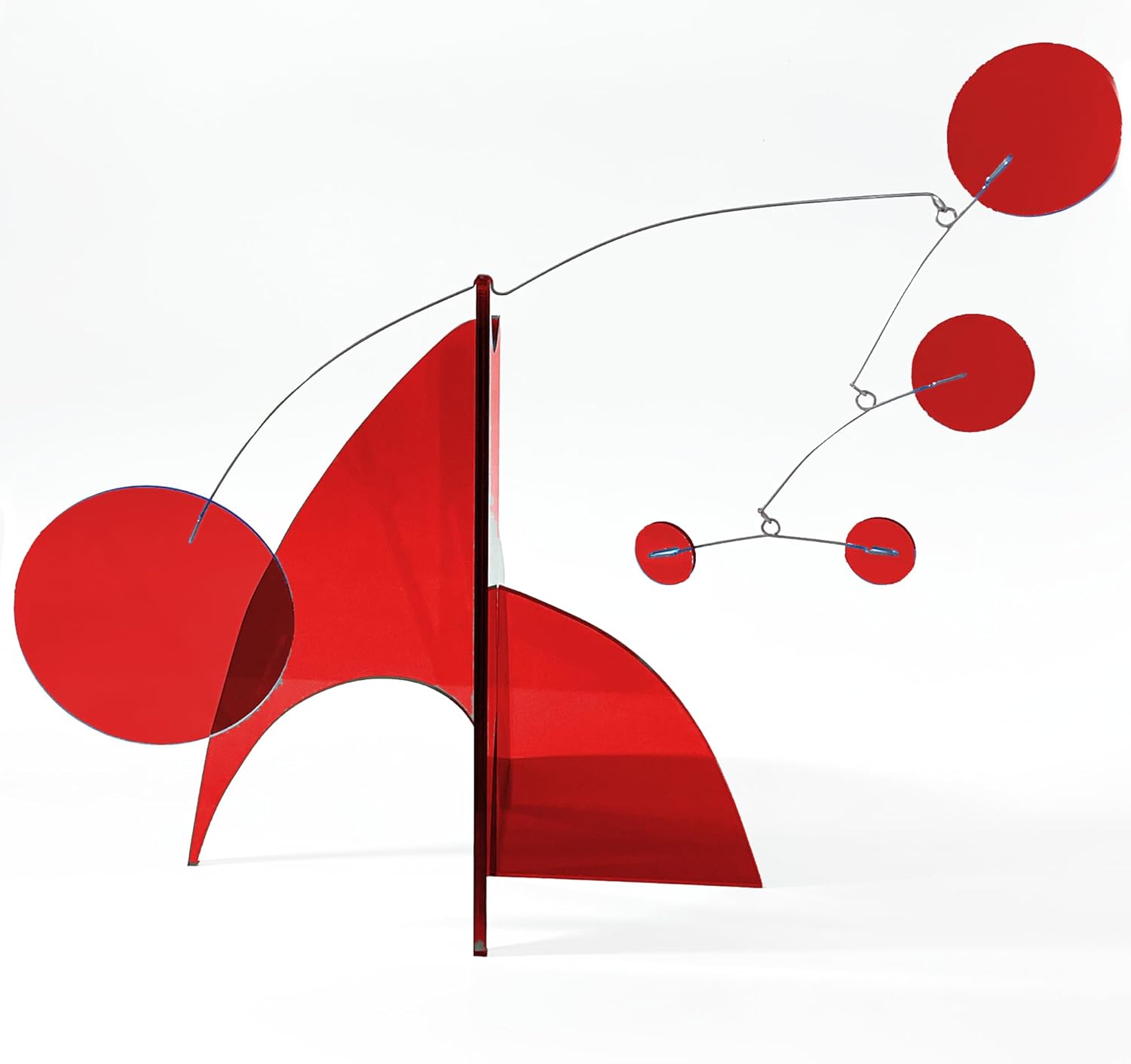 The Moderne Art Stabile in Clear Red 18x16 Tabletop Kinetic Mobile Sculpture