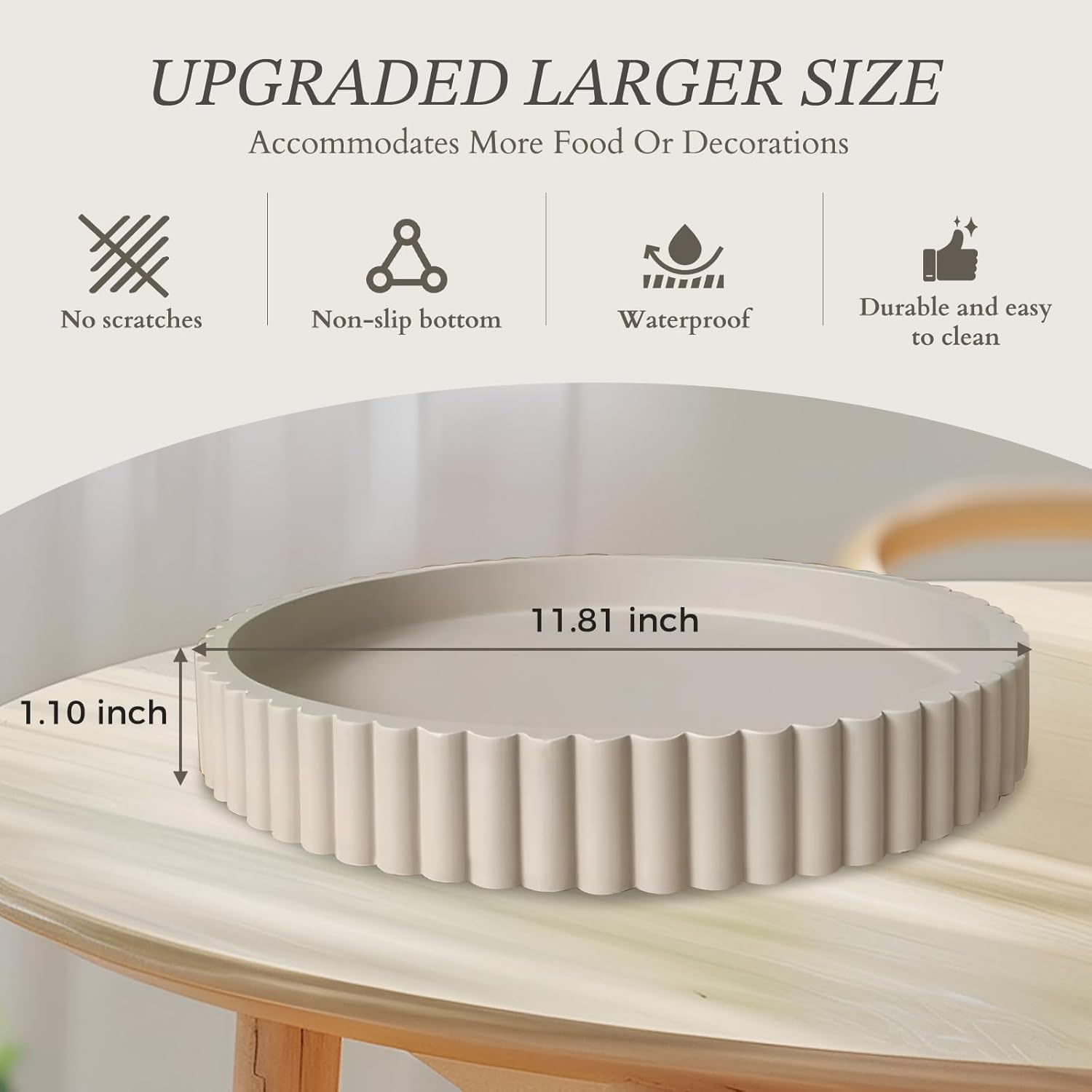 Large Round Decorative Tray for Coffee Table