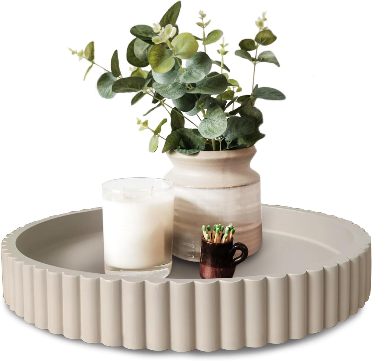 Large Round Decorative Tray for Coffee Table