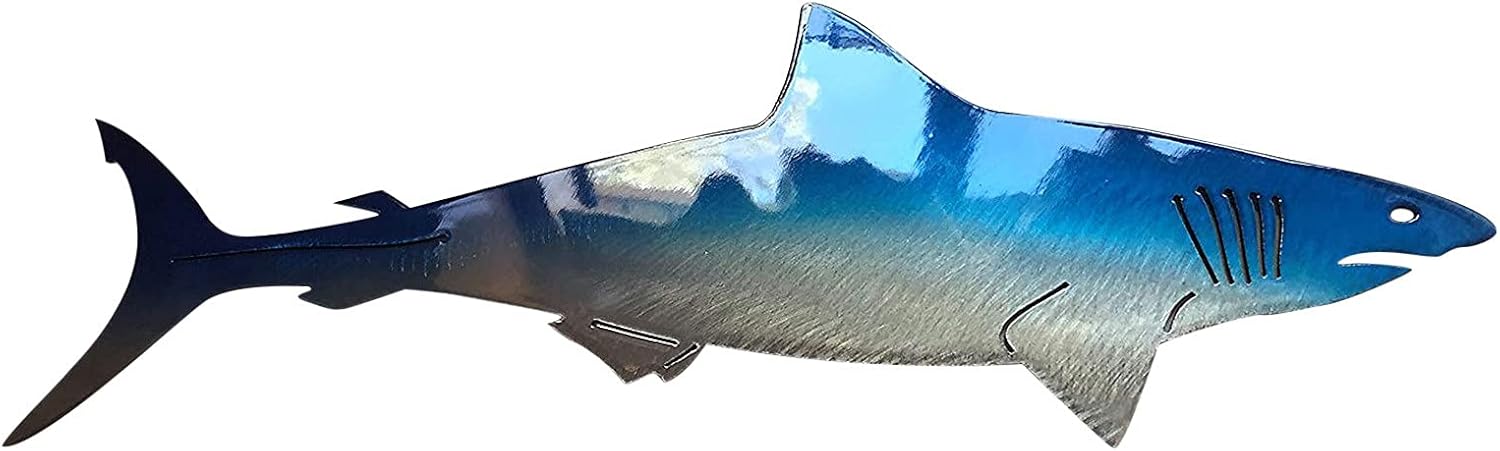 Oceanmapsa Metal Shark Wall Art Decor 20 in