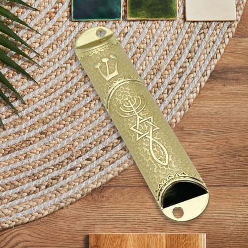Jewish Mezuzah Case 16cm Beige Alloy Design