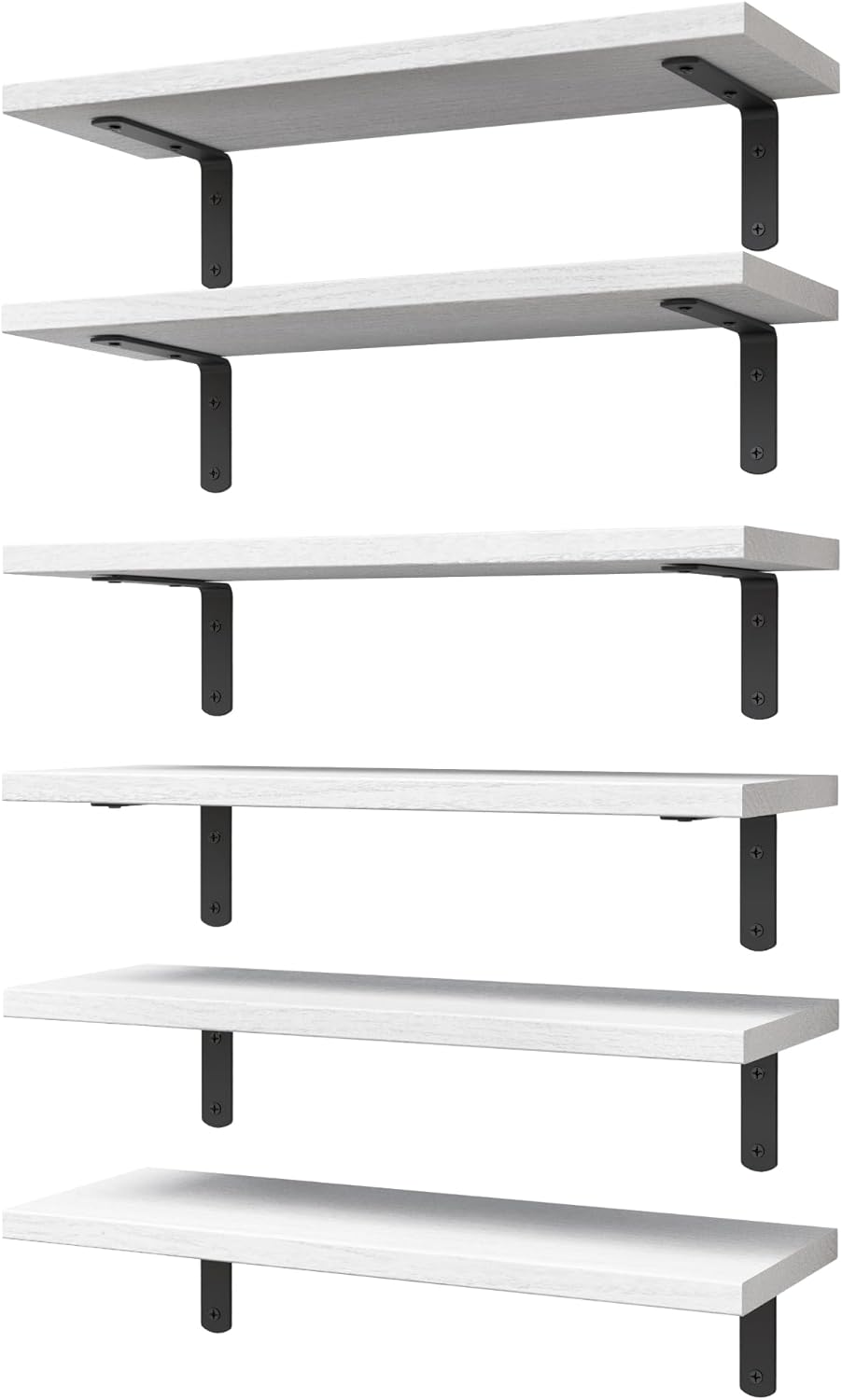 WOPITUES White Floating Shelves Set of 6 for Home Use