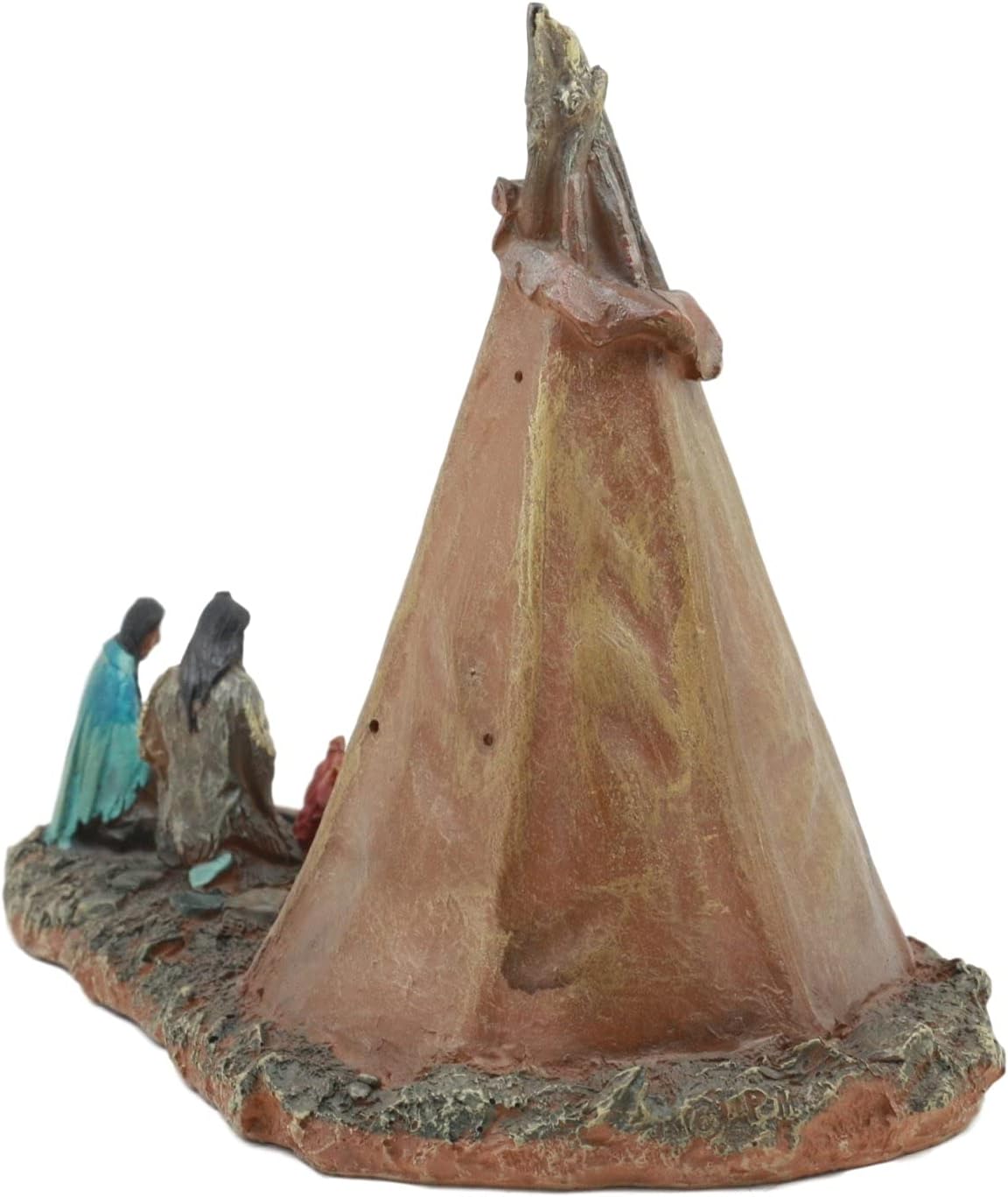 Ebros Gift Tribal Chief Fire Building LED Tipi Statue